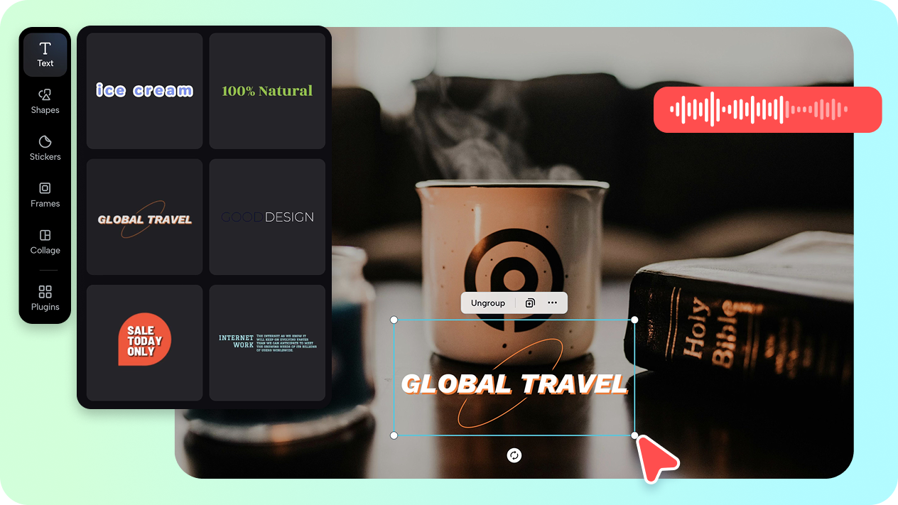 Vast font & icon selection for personalization